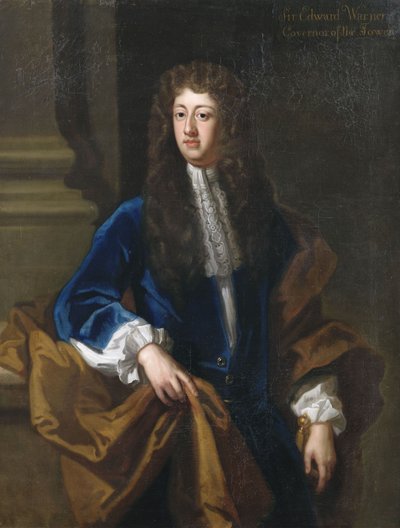 Porträt des Sir Edward Warner, Gouverneur des Towers, als Kniestück von Godfrey Kneller